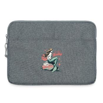 A Little Salty A Little Sweet Mermaid Retro - Laptop bag 15" - heather grey - Front