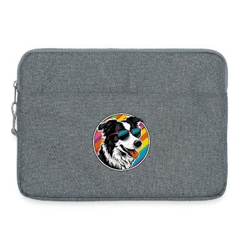 Chien cool avec des lunettes de soleil - Sacoche pour ordinateur portable 15 pouces - gris chiné - Devant