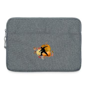 Dynamic Dancer in Autumn Pumpkin Scene Art - Laptop bag 15" - heather grey - Front