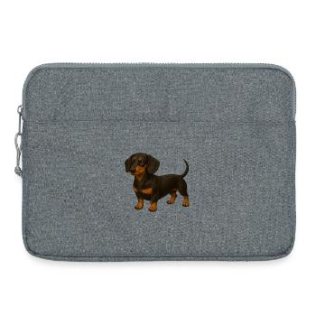 Dachshund - Laptop bag 15" - heather grey - Front