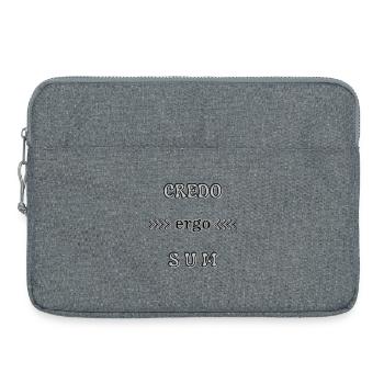 Latin credo ergo sum theology Wordart wordplay - Laptop bag 15" - heather grey - Front