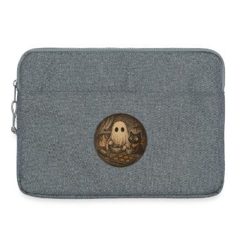 Ghost cooks cookies in the cuddle house - Laptop bag 15" - heather grey - Front