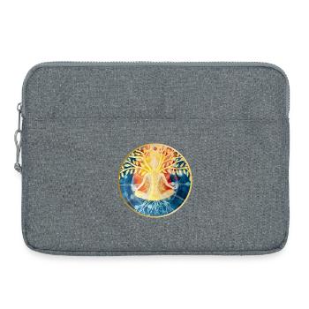 Lebendige Baum-Meditation Illustration - Laptoptasche 15" - Grau meliert - Vorne