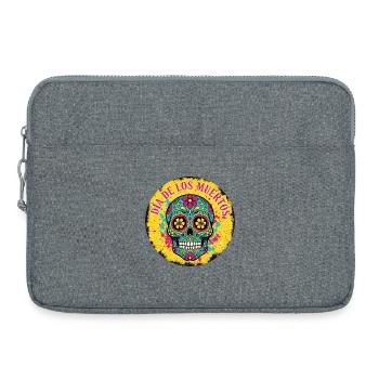 Skull Dia de los Muertos Cracked Edition - Laptop bag 15" - heather grey - Front