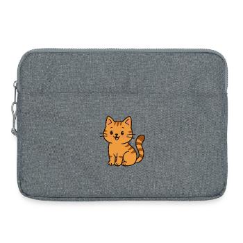 Chat de dessin animé mignon dans la vie quotidienne - Sacoche pour ordinateur portable 15 pouces - gris chiné - Devant