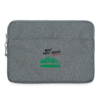 Normandy Mont Saint-Michel in Green - Laptop bag 15" - heather grey - Front