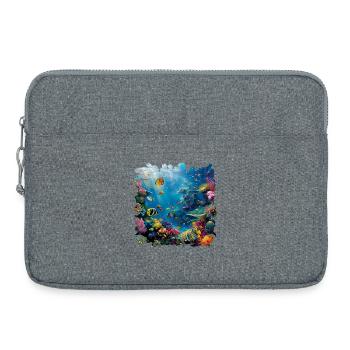 Paysage sous-marin coloré de la vie marine - Sacoche pour ordinateur portable 15 pouces - gris chiné - Devant