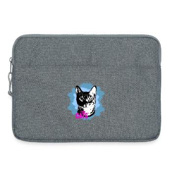 Katzenliebe Blau Spritzer - Laptoptasche 15" - Grau meliert - Vorne