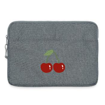 Zwillingskirsche Illustration - Laptoptasche 15" - Grau meliert - Vorne