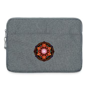 Mandala du Feu Cosmique – Art de l’Énergie Géométrique Sacrée - Sacoche pour ordinateur portable 15 pouces - gris chiné - Devant
