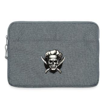 Crâne avec toque de chef - Sacoche pour ordinateur portable 15 pouces - gris chiné - Devant