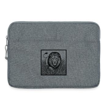 Löwe im hohen Gras - Laptoptasche 15" - Grau meliert - Vorne