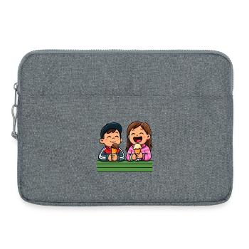 Fröhliche Eiscreme Freunde - Laptoptasche 15" - Grau meliert - Vorne