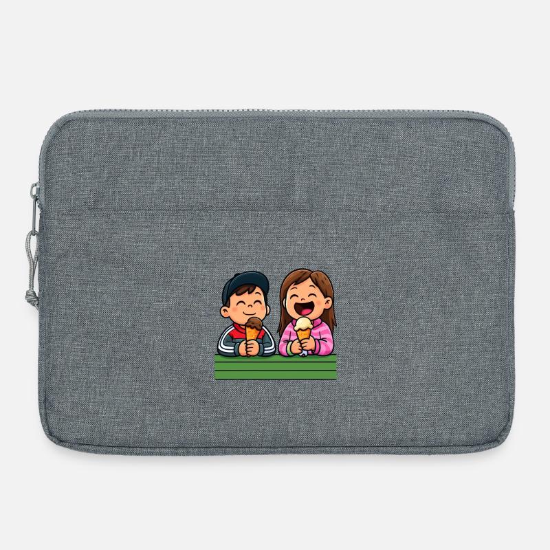 Fröhliche Eiscreme Freunde - Laptop bag 15" - heather grey