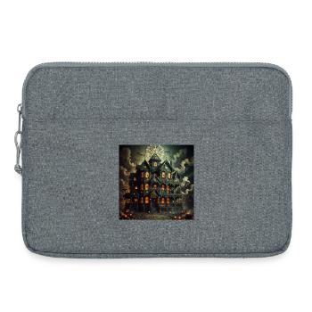 Haunted Halloween Haunted House Mansion - Laptop bag 15" - heather grey - Front