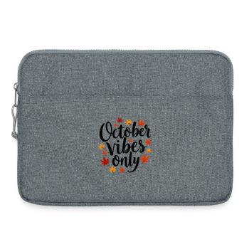 October Vibes Only Herbst Spruch - Laptoptasche 15" - Grau meliert - Vorne
