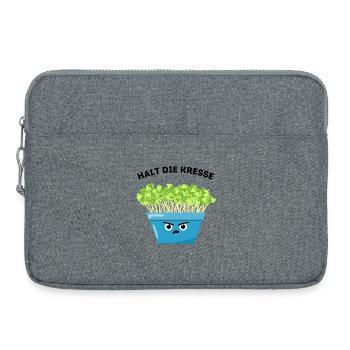 Hold the Cress – Motif végétal amusant - Sacoche pour ordinateur portable 15 pouces - gris chiné - Devant