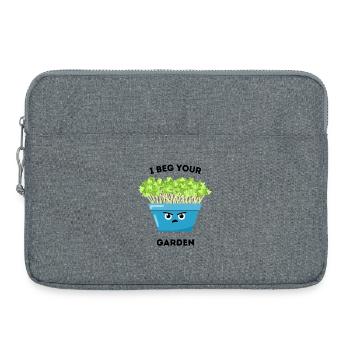 Je supplie ton jardin - Dessin animé de plante drôle - Sacoche pour ordinateur portable 15 pouces - gris chiné - Devant