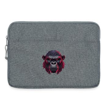 Tête de gorille géométrique - Sacoche pour ordinateur portable 15 pouces - gris chiné - Devant