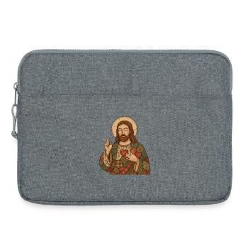 Christmas Patchwork Jesus - Laptop bag 15" - heather grey - Front