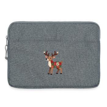 Patchwork Reindeer Christmas - Laptop bag 15" - heather grey - Front