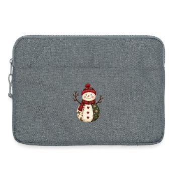 Snowman Christmas Magic Patchwork - Laptop bag 15" - heather grey - Front
