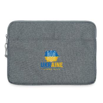 Porte-emblème du drapeau de l’Ukraine avec - Sacoche pour ordinateur portable 15 pouces - gris chiné - Devant
