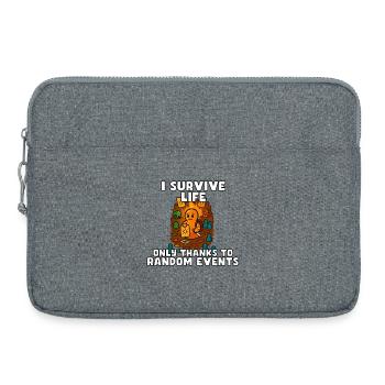 Surviving Life by Random Events - Laptop bag 15" - heather grey - Front