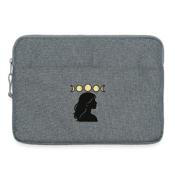 Silhouette mit Mondphasen - Laptoptasche 15" - Grau meliert - Vorne