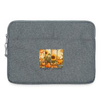 Kürbis Saison Herbst Motiv - Laptoptasche 15" - Grau meliert - Vorne
