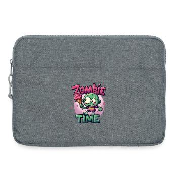 Bande dessinée de crème glacée Zombie Time - Sacoche pour ordinateur portable 15 pouces - gris chiné - Devant
