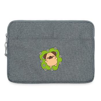 Carlin en Fleurs Joyeux - Sacoche pour ordinateur portable 15 pouces - gris chiné - Devant