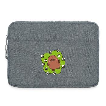 Kawaii chick on flowers background - Laptop bag 15" - heather grey - Front