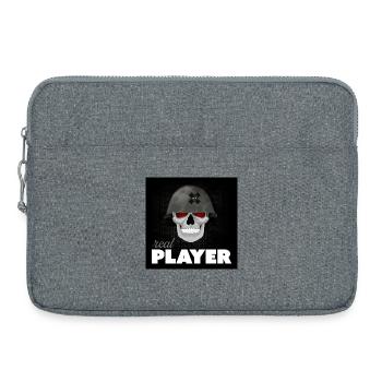 Skull Veteran – Real Player Gaming Helmet Design - Laptop bag 15" - heather grey - Front