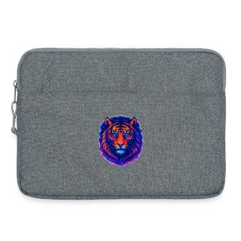 Neon Tiger Kunst Design – Wilder Blick - Laptop bag 15" - heather grey - Front