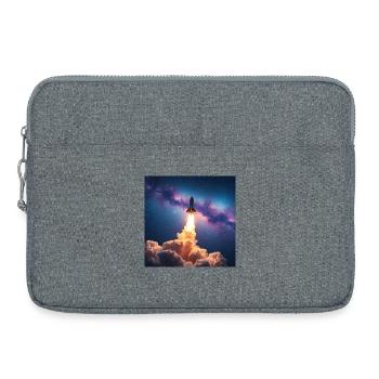 Saut de fusée à travers la galaxie nébuleuse - Sacoche pour ordinateur portable 15 pouces - gris chiné - Devant