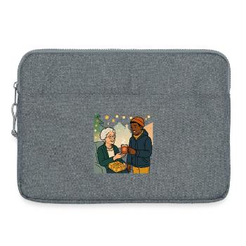 Grand-mère Karin avec son petit-fils - Sacoche pour ordinateur portable 15 pouces - gris chiné - Devant