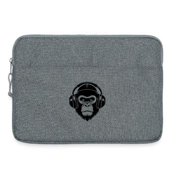 DJ Grooves Streetwear Urbaner Affenkopf Shirt - Laptoptasche 15" - Grau meliert - Vorne