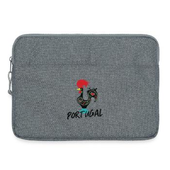 Coq de Barcelos symbole coloré du Portugal - Sacoche pour ordinateur portable 15 pouces - gris chiné - Devant
