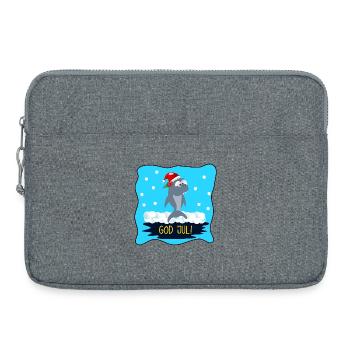 Joyeux Noël Drôle de requin - Sacoche pour ordinateur portable 15 pouces - gris chiné - Devant