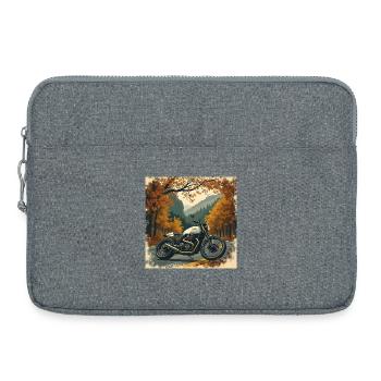 Quiet Luxury Motorcycling Poster - Laptop bag 15" - heather grey - Front
