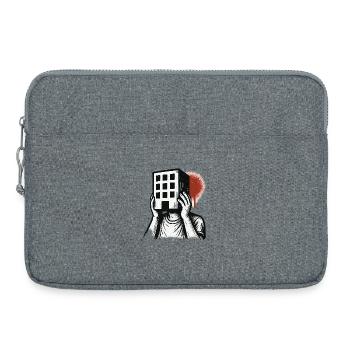 Masque de bâtiment - Illustration artistique - Sacoche pour ordinateur portable 15 pouces - gris chiné - Devant