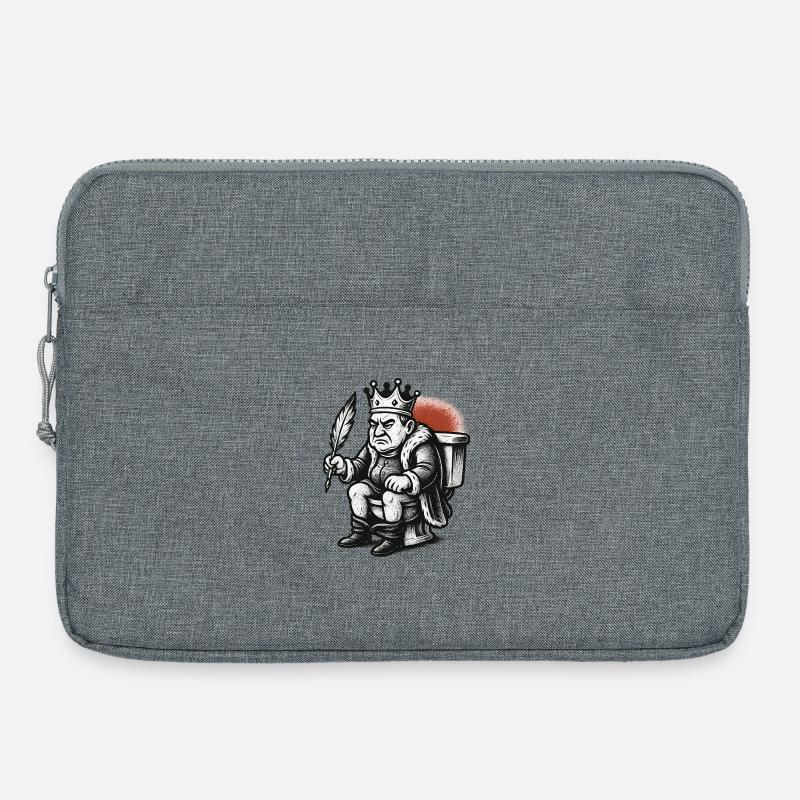 King on throne with a feather - Laptop bag 15" - heather grey