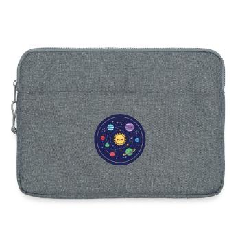 Fröhliches Sonnensystem Design - Laptoptasche 15" - Grau meliert - Vorne