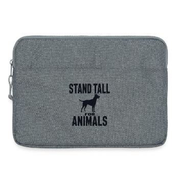 Stand Tall for Animals Dog Silhouette - Laptop bag 15" - heather grey - Front