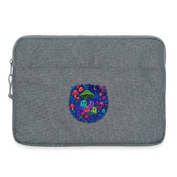 Neon Monster Freunde im Pilzwald - Laptoptasche 15" - Grau meliert - Vorne