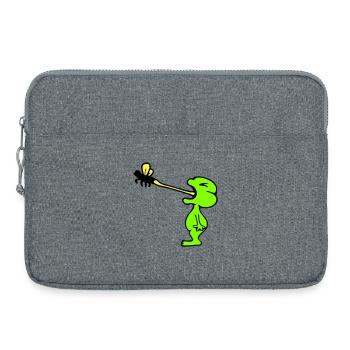 Frog catches fly tongue mosquito eat hunger toad - Laptop bag 15" - heather grey - Front