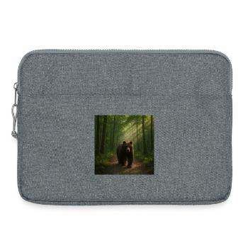 Sonnenstrahlen Bär im Wald - Laptoptasche 15" - Grau meliert - Vorne