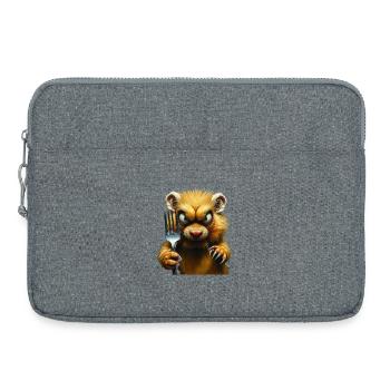 Hamster d’horreur avec fourchette - Sacoche pour ordinateur portable 15 pouces - gris chiné - Devant