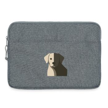 Bébé chien chiot ombre visage portrait - Sacoche pour ordinateur portable 15 pouces - gris chiné - Devant